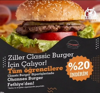 ürün CLASSIC BURGER’de öğrencilere özel %20 İNDİRİM!