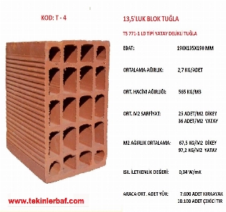 ürün 13,5’LUK BLOK TUĞLA