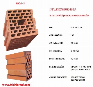 ürün 17,5’LUK İZOTERMO TUĞLA