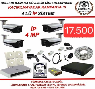 ürün ip güvenlik kamerası sistemi 4 lü