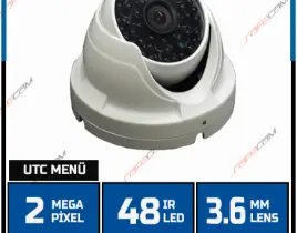 ürün  MP 48 Led 3.6 MM Lens AHD UTC Menü Beyaz Metal Dome Kamera -1704s