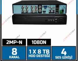 ürün 8 Kanal 2MP AHD 1080N Dvr Kayit Cihazı / ahd cepten izlemeli