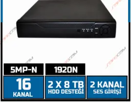 ürün 16 Kanal 5MP-N 1920N AHD DVR KAYIT CİHAZI XMEYE