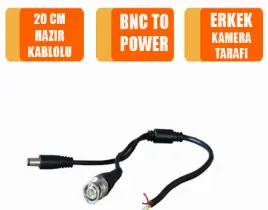 ürün Bnc To Erkek Power Güç Soketi 20 Cm Kablo 
