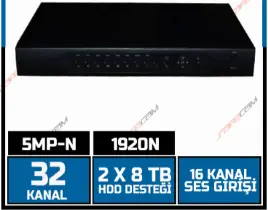 ürün 32 Kanal 5MP AHD H265 Dvr Kayit Cihazı