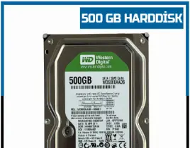 ürün 500 GB 7200RPM WESTERN DIGITAL CAVIER GREEN WD5000AADS 32 Mb