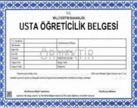 hizmet DİREKSİYON USTA ÖĞRETİCİLİK BELGESİ