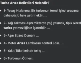 hizmet OTO TURBO BAKIM