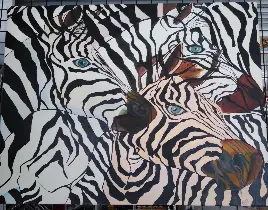 ürün 80×80 orşinal yaglı boya zebra çalışması