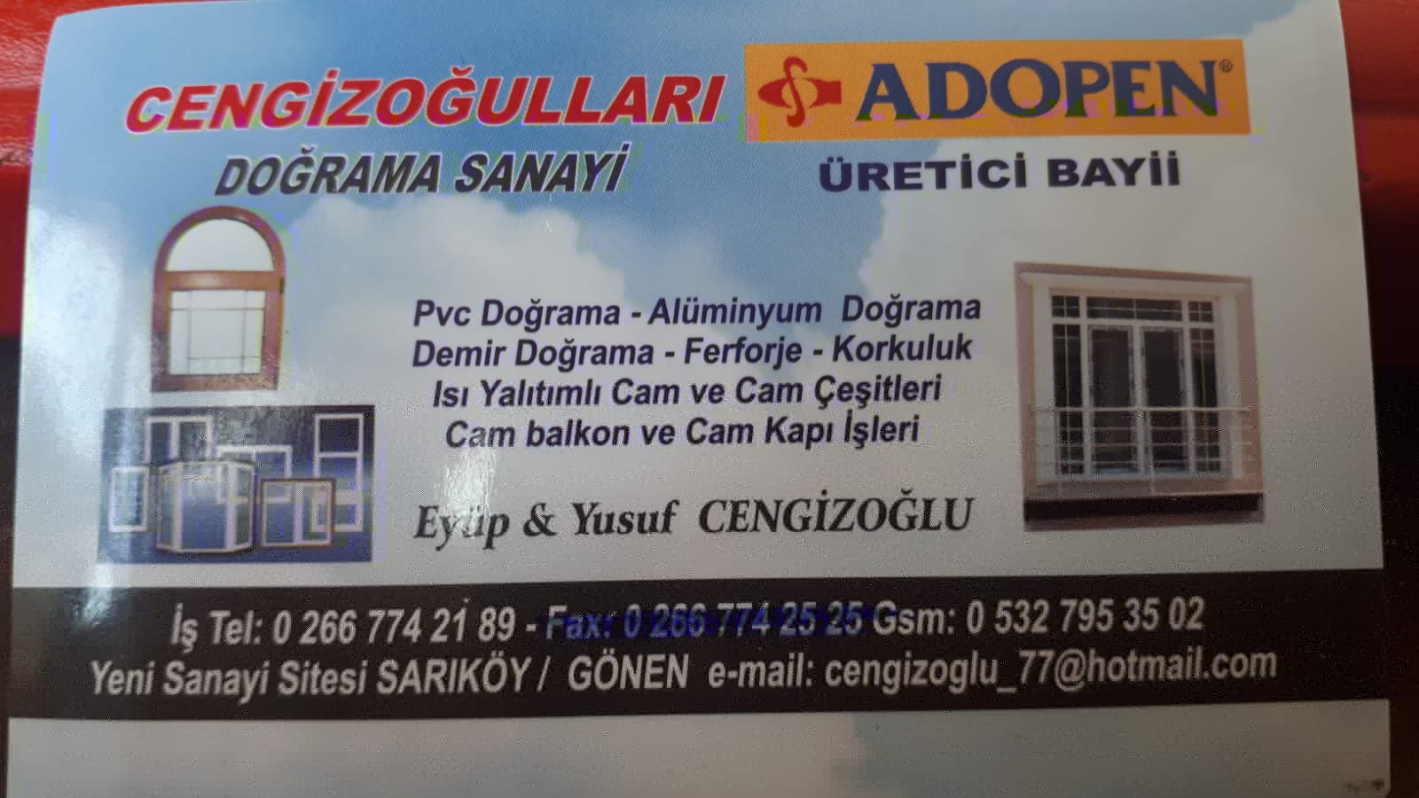 tanitim resim CENGİZOĞULLARI DOĞRAMA SANAYİ 