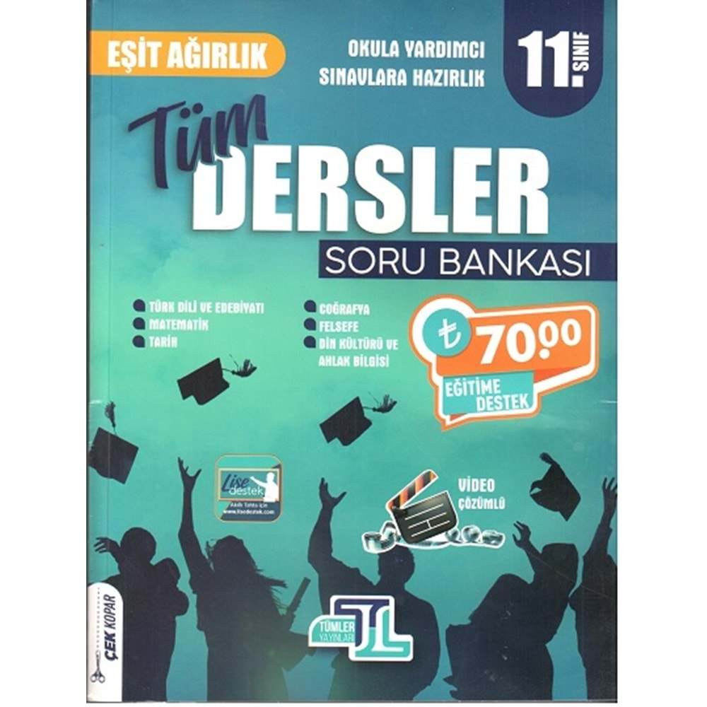 ürün Tümler Yayınları 11.Sınıf Eşit Ağırlık Tüm Dersler Soru Bankası